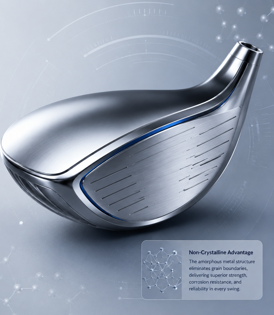Amorphous alloy golf club head for high-end sports equipment