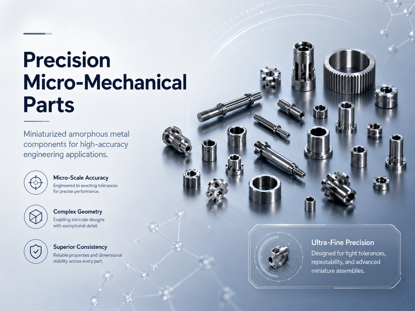 Precision amorphous alloy micro-mechanical parts